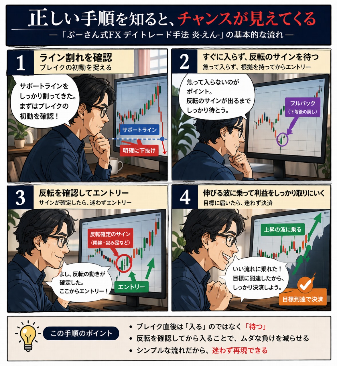 fx デイトレード 手法で安定する
